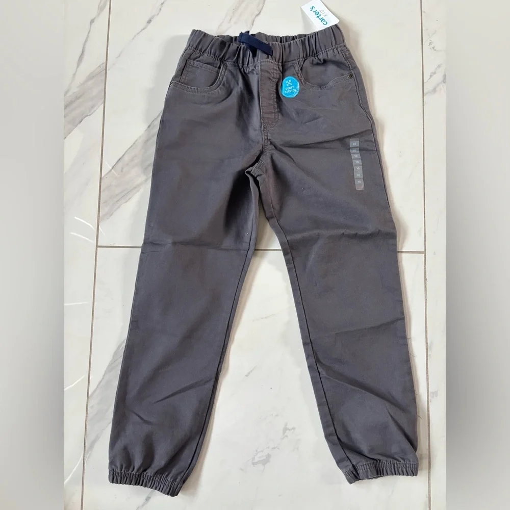 Carter's Charcoal Elastic-Waist Kids Pants - Picture 1 of 7
